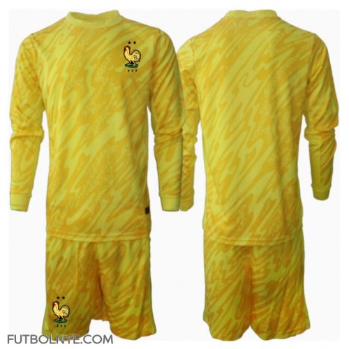 Camiseta Francia Portero Primera Equipación para niños Eurocopa 2024 manga larga (+ pantalones cortos)